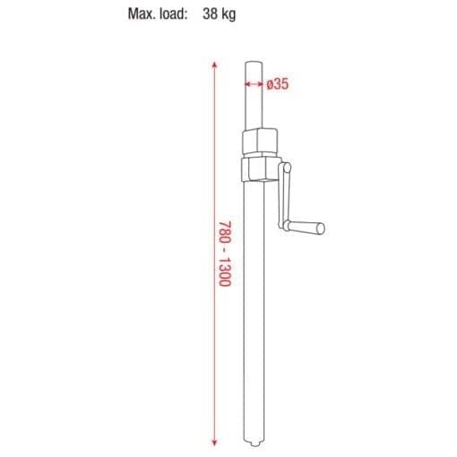 DAP Wind-Up Tussenpaaltje met M20 schroefdraad Audio J&H licht en geluid 2