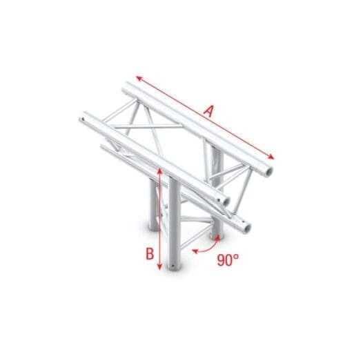 Showtec DT22-023 3-weg truss koppelstuk Apex Down, Recht + omlaag Deco-driehoek J&H licht en geluid