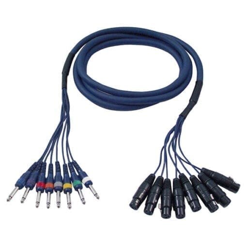 DAP Studiosnake, 8 weg, XLR female – Jack mono, 3 meter Kabels en aansluitingen J&H licht en geluid