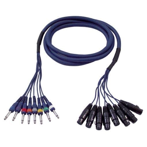 DAP Studiosnake, 8 weg, XLR female – Jack mono, 6 meter Kabels en aansluitingen J&H licht en geluid