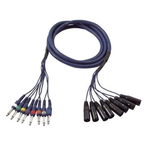 DAP Studiosnake, 8 weg, XLR male – Jack mono, 6 meter Kabels en aansluitingen J&H licht en geluid