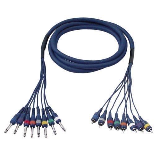 DAP Studiosnake, 8 weg, Jack mono – RCA (tulp), 3 meter Kabels en aansluitingen J&H licht en geluid