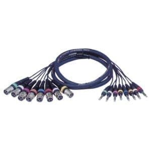 DAP Studiosnake, 8 weg, XLR male – Jack stereo, 3 meter Kabels en aansluitingen J&H licht en geluid