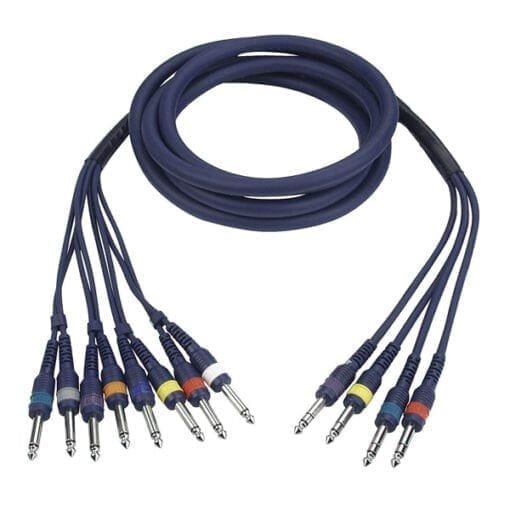 DAP Studiosnake, 4 x Jack stereo – 8 x Jack mono, 3 meter Kabels en aansluitingen J&H licht en geluid