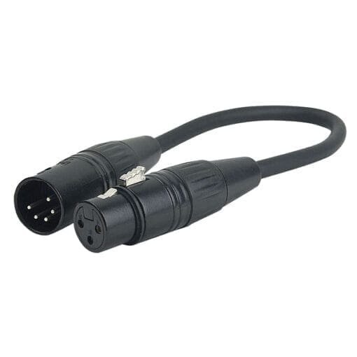 DAP DMX verloopkabel 5-pins XLR male naar 3-pins XLR female, 25 cm Adapters J&H licht en geluid