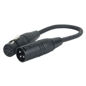 DAP DMX verloopkabel 3-pins XLR male naar 5-pins XLR female, 25 cm Adapters J&H licht en geluid