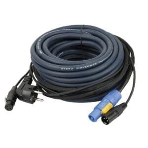 DAP Audio Power/Signaal kabel Schuko – Powercon & XLR female – XLR male, 10 meter Gecombineerde stroom- en audiosignaalkabels J&H licht en geluid