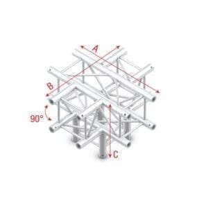 Showtec FQ30-024 5-weg truss koppelstuk Podium en rigging J&H licht en geluid