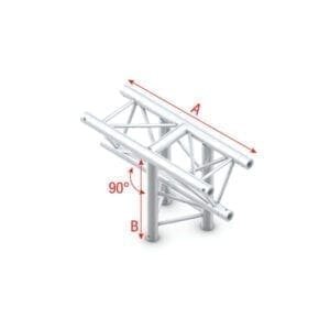 Showtec FT30-018 3-weg truss koppelstuk Apex Down, Recht + omlaag Podium en rigging J&H licht en geluid