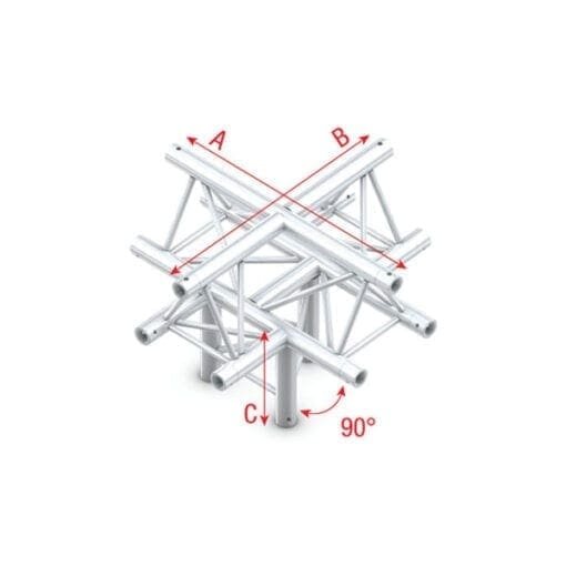 Showtec FT30-025 truss kruising Apex Up + omlaag Podium en rigging J&H licht en geluid