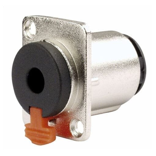 DAP 6,3mm Jack female mono Chassis, D-size, Nikkel Aansluitingen en connectoren J&H licht en geluid