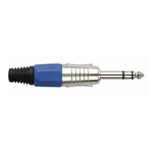 DAP Jackplug 6.3mm Stereo Nikkel met Blauwe eindkap Aansluitingen en connectoren J&H licht en geluid