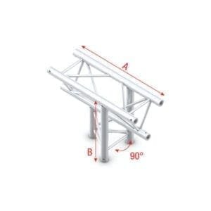 Showtec PT30-023 3-weg truss koppelstuk Apex Down, Recht + omlaag Podium en rigging J&H licht en geluid