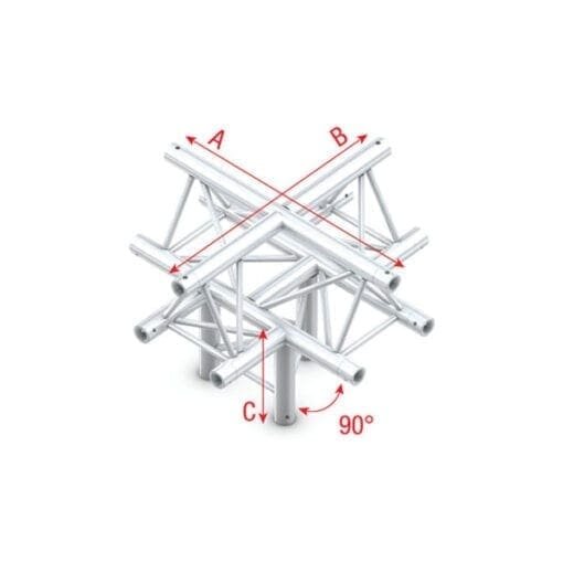 Showtec PT30-025 truss kruising Apex Up + omlaag Podium en rigging J&H licht en geluid