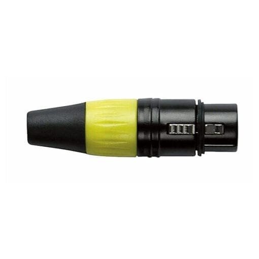 DAP N-CON 3-polige XLR female connector, Zwart, gele eindkap Aansluitingen en connectoren J&H licht en geluid