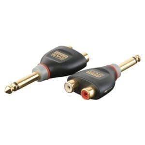 DAP Xcaliber Jack male mono – 2 RCA (tulp) female adapter Adapters J&H licht en geluid