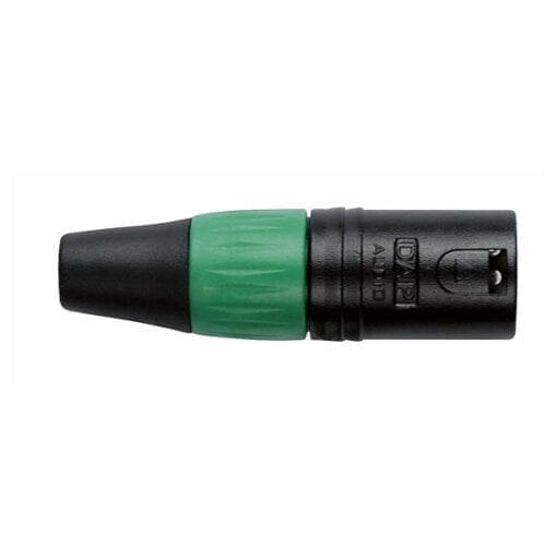 DAP N-CON zwarte 3-polige XLR male connector, groene eindkap Aansluitingen en connectoren J&H licht en geluid