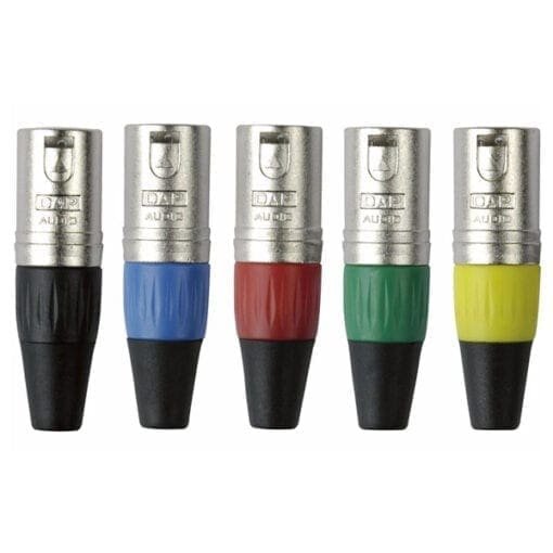 DAP N-CON 3-polige XLR male connector, Nikkel, zwarte eindkap Aansluitingen en connectoren J&H licht en geluid 5