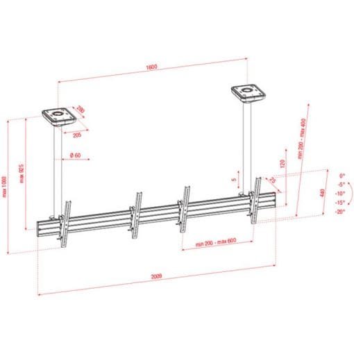Showgear PCM4555S-2 Dual Screen Ceiling Mount Short Audiovisueel J&H licht en geluid 2