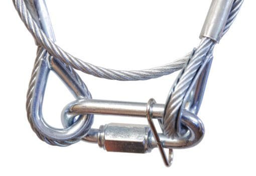 Showtec Safety met een carabiner, 60 cm, max. 45 kg, BGV-C1 gecertificeerd Podium en rigging J&H licht en geluid 2