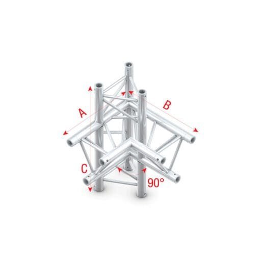 Milos Pro-30 Triangle G Truss – Corner up/down, left – 50 cm Podium en rigging J&H licht en geluid