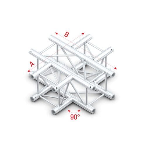 Milos Pro-30 Square G Truss – Cross + Down 5-way – 50 cm Podium en rigging J&H licht en geluid