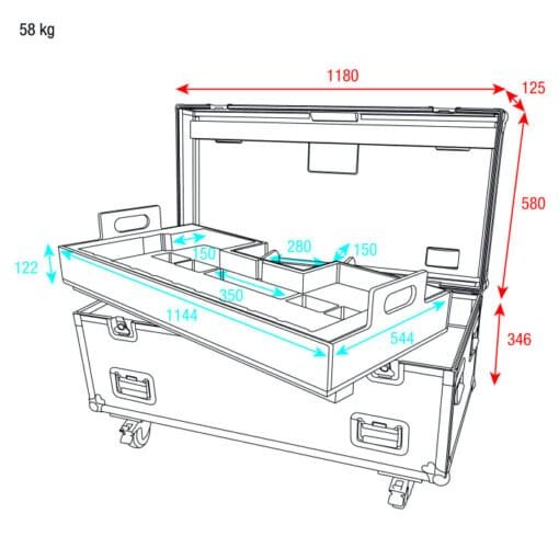 INFINITY Flight Case voor 2x Furion FX402 Bar Kisten J&H licht en geluid 7