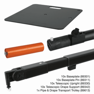 WENTEX P&D Transportkar met Complete Hardware-set Pipe & Drape hardware J&H licht en geluid