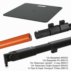 WENTEX P&D Transportkar met Complete Hardware-set Pipe & Drape hardware J&H licht en geluid
