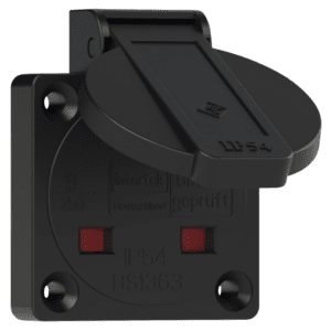 PCE UK Chassisconnector met Afdekkap Aansluitingen 240 V J&H licht en geluid