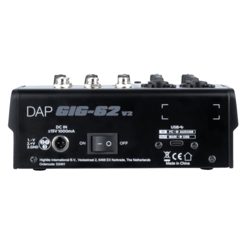 DAP GIG-62 V2 6-kanaals analoog mengpaneel Audio J&H licht en geluid 3