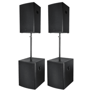 DAP NRG Set 1518 – Passieve PA-set met 15”-tops en 18”-subs Passief J&H licht en geluid