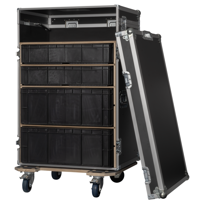 SHOWGEAR Storage Case 2 – Met 4 kratten en 2 werkoppervlakken Diverse kisten J&H licht en geluid 4 SHOWGEAR Storage Case 2 – Met 4 kratten en 2 werkoppervlakken Diverse kisten J&H licht en geluid 4