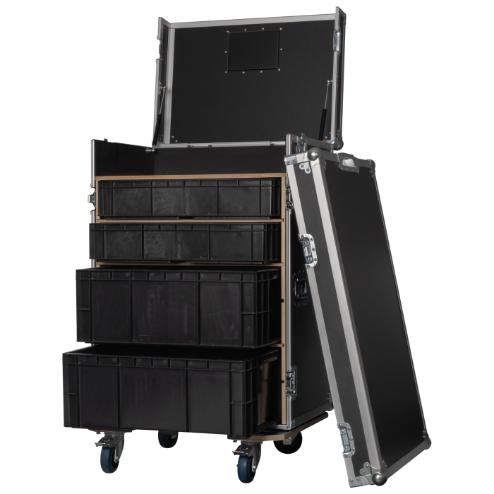 SHOWGEAR Storage Case 2 – Met 4 kratten en 2 werkoppervlakken Diverse kisten J&H licht en geluid 7 SHOWGEAR Storage Case 2 – Met 4 kratten en 2 werkoppervlakken Diverse kisten J&H licht en geluid 7