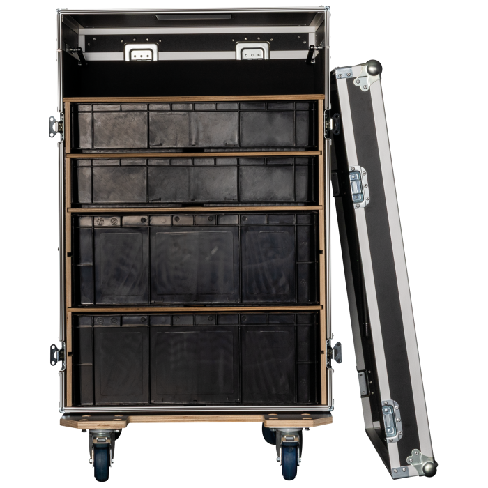 SHOWGEAR Storage Case 2 – Met 4 kratten en 2 werkoppervlakken Diverse kisten J&H licht en geluid 10 SHOWGEAR Storage Case 2 – Met 4 kratten en 2 werkoppervlakken Diverse kisten J&H licht en geluid 10