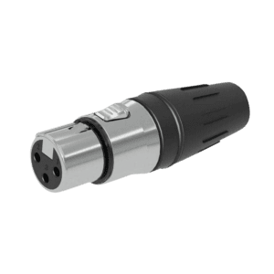 SEETRONIC XLR 3P Connector – female – Vergulde contactpunten – roestvrij stalen behuizing Aansluitingen en connectoren J&H licht en geluid