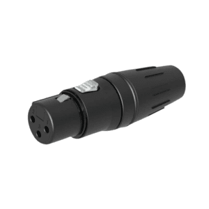 SEETRONIC XLR 3P Connector – female – Vergulde contactpunten – zwarte behuizing Aansluitingen en connectoren J&H licht en geluid