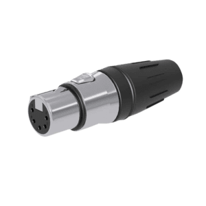 SEETRONIC XLR 5P Connector – female – Vergulde contactpunten – roestvrij stalen behuizing Aansluitingen en connectoren J&H licht en geluid