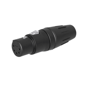 SEETRONIC XLR 5P Connector – female – Vergulde contactpunten – zwarte behuizing Aansluitingen en connectoren J&H licht en geluid