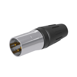 SEETRONIC XLR 3P Connector – male – Vergulde contactpunten – roestvrij stalen behuizing Aansluitingen en connectoren J&H licht en geluid