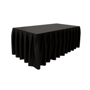 WENTEX geplooide zwarte podiumrok 620 x 20 cm Molton CS Deco doeken J&H licht en geluid