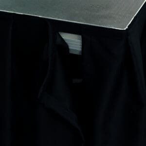 WENTEX geplooide zwarte podiumrok 620 x 20 cm Molton CS Deco doeken J&H licht en geluid