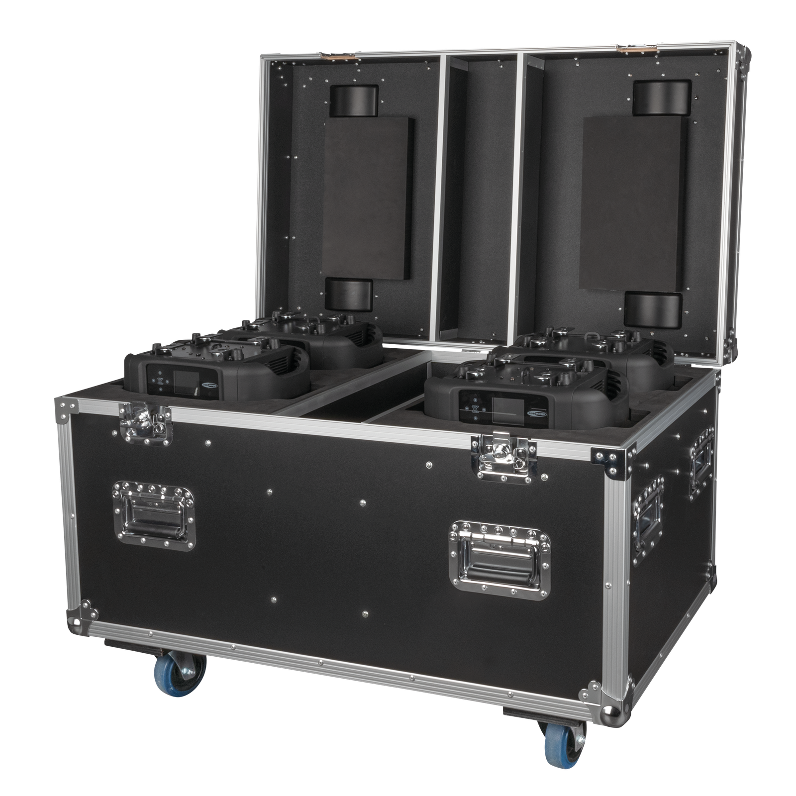 Showtec flightcase voor 4x Xpression 2000 met accessoirevak Kisten J&H licht en geluid 2 Showtec flightcase voor 4x Xpression 2000 met accessoirevak Kisten J&H licht en geluid 2