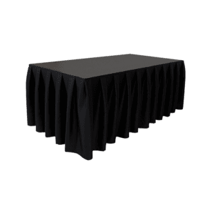 WENTEX geplooide zwarte podiumrok 620 x 100 cm Molton CS 300 g/m²