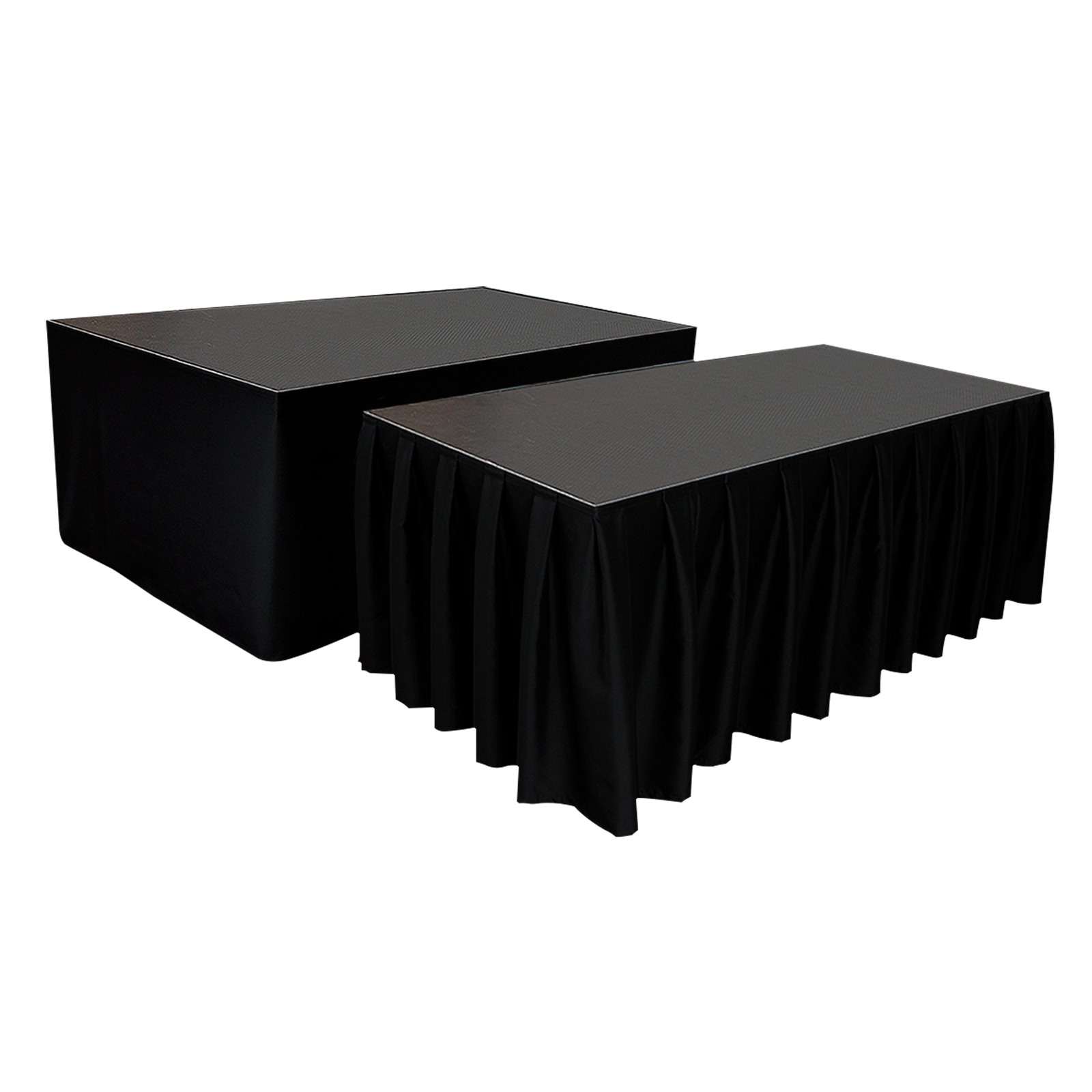 WENTEX geplooide zwarte podiumrok 620 x 100 cm Molton CS 300 g/m² Deco doeken J&H licht en geluid 2 WENTEX geplooide zwarte podiumrok 620 x 100 cm Molton CS 300 g/m² Deco doeken J&H licht en geluid 2