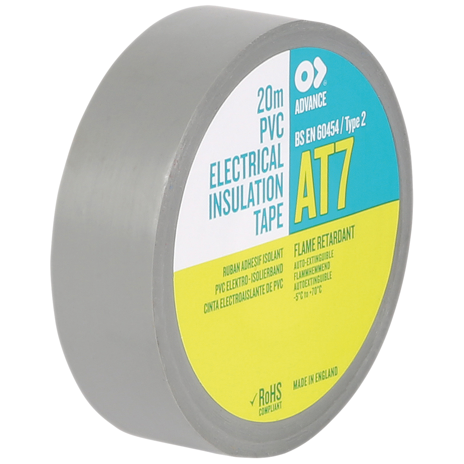 ADVANCE AT7 PVC-tape grijs 19 mm x 20 m Podium accessoires J&H licht en geluid ADVANCE AT7 PVC-tape grijs 19 mm x 20 m Podium accessoires J&H licht en geluid