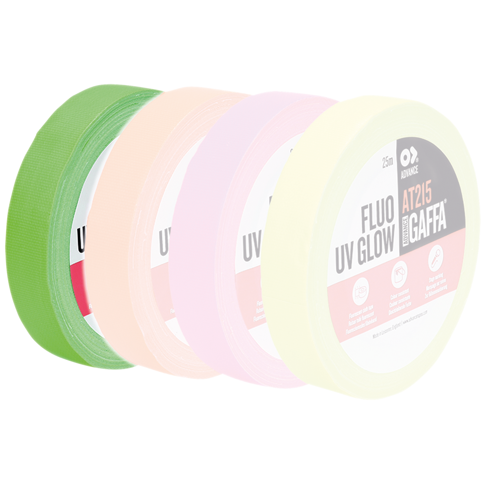 ADVANCE AT215 fluorescerende gaffa tape groen 19 mm x 25 m Podium accessoires J&H licht en geluid ADVANCE AT215 fluorescerende gaffa tape groen 19 mm x 25 m Podium accessoires J&H licht en geluid