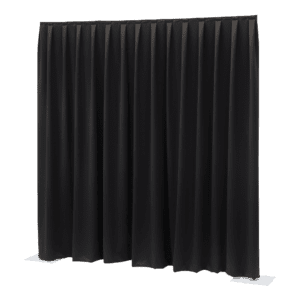 Wentex MGS Pipe & Drape gordijn zwart 11' x 8' geplooid