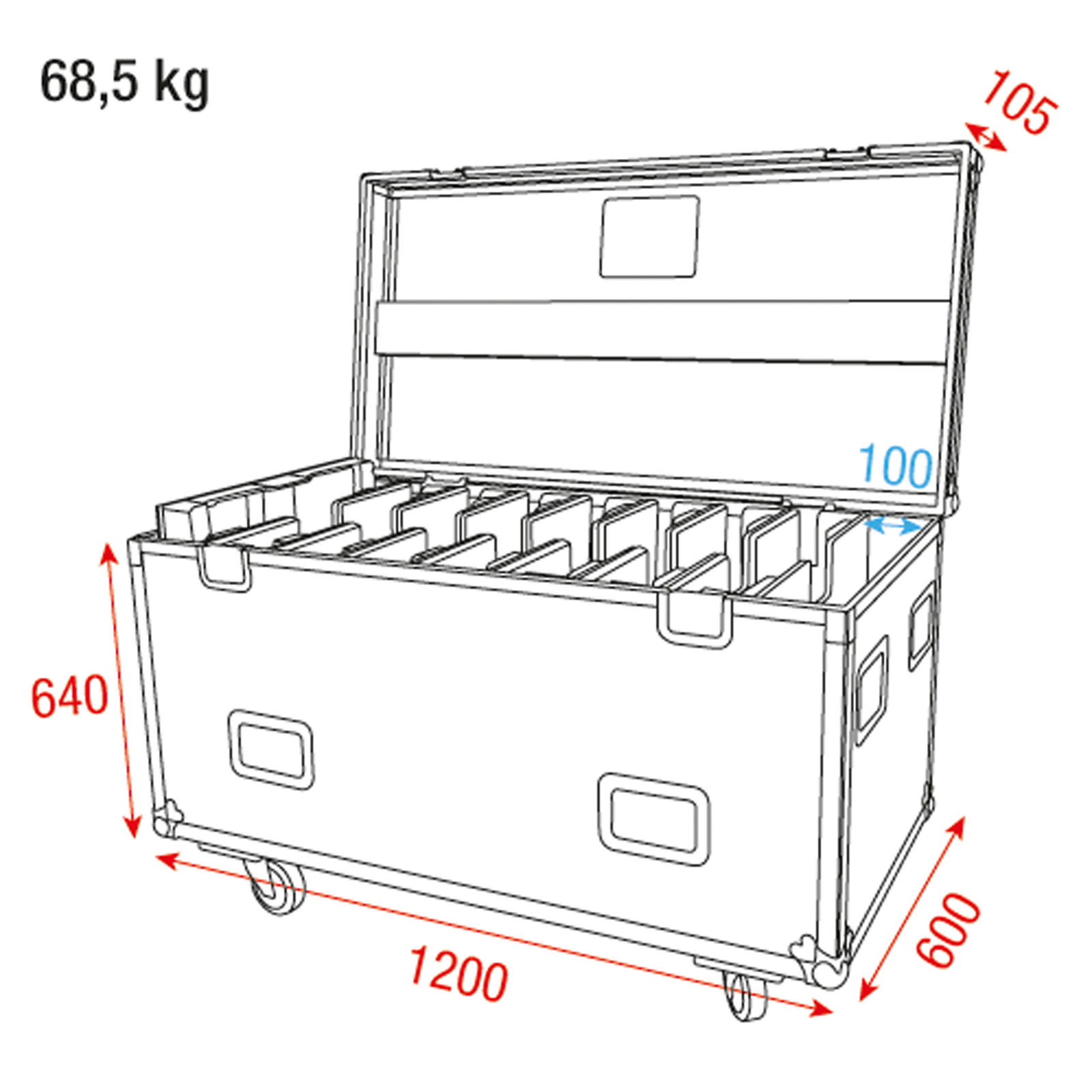 DMT transportcase voor 8 Alpha Series LED-panelen Kisten J&H licht en geluid 5 DMT transportcase voor 8 Alpha Series LED-panelen Kisten J&H licht en geluid 5