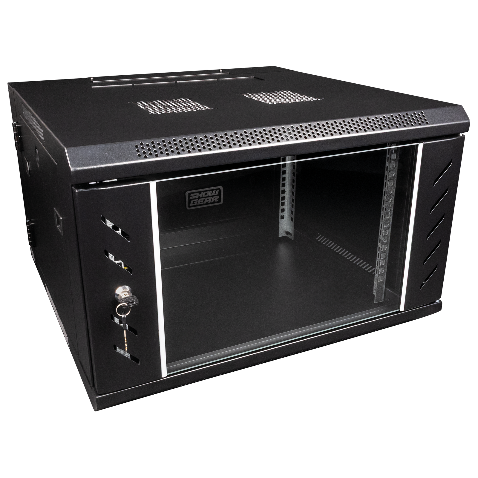 Showgear 6U wandnetwerkkast met glazen deur hoezen en kisten J&H licht en geluid Showgear 6U wandnetwerkkast met glazen deur hoezen en kisten J&H licht en geluid